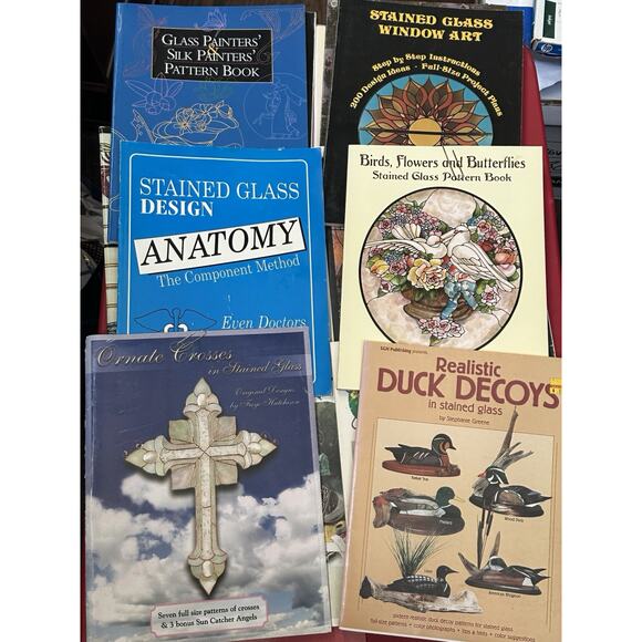 Stained Glass Pattern Design Book Lot Of 100 Plus PB Books VTG - Picture 11 of 13